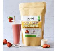 Protéine très concentrée - Whey Pois 80% de protéines | Lait origine FRANCE | 18 acides aminés | Digeste | Sans mousse & sans grumeaux | Goût Naturel | Idéale prisse de masse propre