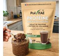 Protéine Whey Collagène - Jusqu'à 86% de protéine et 15g de collagène français | Goût naturel Chocolat | Sans odeur de poisson | le plus haut dosage