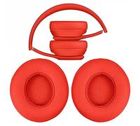 Protéines Cuir pièces de Remplacement d'oreille Coussin pour Beats Solo 2.0/Solo 3.0 sans Fil/Filaire on Ear Casque (1 Paire) Red Violet Coque Coussinets Oreillettes