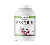 PROTEINES VEGAN TRI-SOURCE - Protéines Végétales Vegan Savoureuses Pour le Développement Musculaire - Riz Spiruline Pois - Assimilable Rapidement - 1,5kg - Saveur Triple Berry - Eric Favre