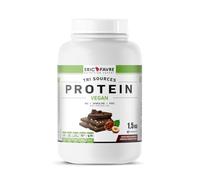 PROTEINES VEGAN TRI-SOURCE - Protéines Végétales Savoureuses, Développement Musculaire - Riz Spiruline Pois- Forte Assimilabilité - 1,5kg - (Chocolat Noisette)