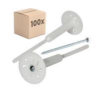 PROTEKTOR 100x Chevilles à vis pour isolant, prémontées Ø8 x 240mm