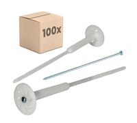 PROTEKTOR 100x Chevilles d'isolation ITE Ø8x280mm pré-montée pour la fixation façade isolation avec vis en acier galvanisé