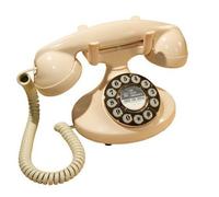 GPO Téléphone filaire classique rétro Pearl – bouton-poussoir nacré – Ivoire