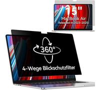 Protescreen Filtre de confidentialité à 360° pour MacBook Air 15" 2021-2025 (M2 M3 M4), anti-éblouissement, lumière bleue Mac 4 voies, film de protection d'écran 15,2"