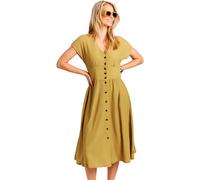 Protest Nieve Short Sleeve Midi Dress Jaune S Femme