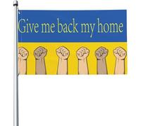 Protestation De L'Ukraine Contre La Russie Drapeau De Jardin Colorée Drapeaux Décoratif Avec Œillets Bannière Pour Balcon Pelouse Extérieure 90X150Cm