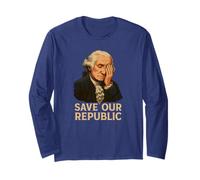 Protestation Facepalm de George Washington pour sauver notre République Manche Longue