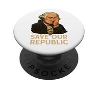 Protestation Facepalm de George Washington pour sauver notre République PopSockets PopGrip Adhésif