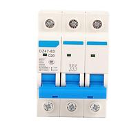 proteus 32 amp 3 phase mcb proteus Disjoncteur Miniature MCB AC 400V 6/10/16/20A Disjoncteur Miniature 3 Pôles Disjoncteur de sécurité MCB DZ47-63 (20A)