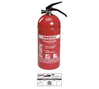 2x Protex Extincteur PDE2GA Voiture,2kg Manomètre Avec Support Voiture Et Plaque
