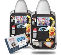 PROTEX | Premium [Lot de 2] Protection de dossier de voiture - Organiseur de siège arrière [Oxford 600D] - Housse de protection imperméable pour siège arrière avec tablette de 12 pouces & iPad