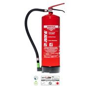 Protex SD6 E Extincteur à mousse 6 litres sans fluorure pour les classes de feu A et B Conforme à la norme DIN EN 3 11 kg Avec support pratique Avec plaque de test Fabriqué en UE