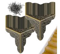 Protezioni Angolari Decorative - Set 100 Pezzi in Metallo Antipolvere Stile Retrò, Angoli per Scatole, Cassetti e Mobili, Struttura Robusta e Finitura Antica | Perfette per Restauro, Fai-da-te, Lavori
