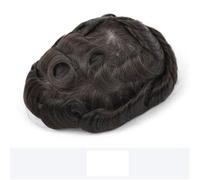 Prothèse capillaire masculine, postiche mono-couche respirant avec revêtement PU autour des cheveux naturels Herren Perücken(2#,8x10)
