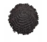 Prothèse capillaire Remy pour homme 4 mm-25 m Peau Full PU Afro Curl Postiche Cheveux humains Remy Cheveux 15,2 cm 7x9#130#12mm Wave