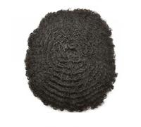 Prothèse capillaire Remy pour homme 4 mm-25 m Peau Full PU Afro Curl Postiche Prothèse capillaire Remy Cheveux humains 15,2 cm 8x10#130#8mm Wave