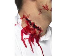 Prothèse cicatrice mal recousue en latex pour Halloween - SMIFFY'S - Taille Unique - Rouge