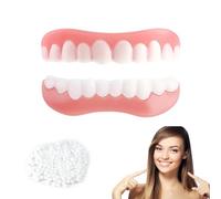 Prothèse Dentaire Cosmétique 2 Paires Fausse Dent Naturel A Poser, Dentier Sourire Parfait Supérieurs Et Inférieurs, Faux Appareil Dentaire Provisoire Pour Homme Femme Avec Mauvaises Dents