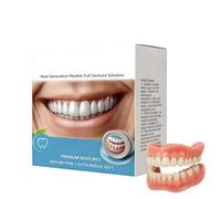 Prothèses dentaires complètes, kit de rebasage en silicone, solution flexible nouvelle génération pour prothèses dentaires complètes, confortables, en silicone, pour hommes et femmes (1pcs)