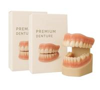 Prothèses dentaires complètes, prothèses dentaires personnalisées haut de gamme, prothèses dentaires haut de gamme, kit de rebasage en silicone souple, kit de réparation de prothèses dentaires (2pcs)