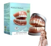 Prothèses dentaires complètes, solution de prothèse complète flexible nouvelle génération 2025, prothèses dentaires personnalisées en silicone, dents supérieures et inférieures (1 Pièce)