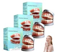 Prothèses dentaires complètes, solution flexible de nouvelle génération pour prothèses dentaires complètes, idéal pour les hommes et les femmes, doux et confortable (3pcs)