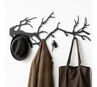 PROTKPETS Porte-Manteau Mural 8 Crochets 30lbs Métal Noir Design Arbre | Patère Murale pour Entrée Salle de Bain Chambre Salon, Crochet Mural Noir en Métal avec Vis de Montage
