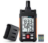 Protmex HT607 Mini thermomètre hygromètre numérique haute précision avec hygromètre ambiant, humidité relative, point de rosée, thermomètre à ampoule humide, tenue min/maximale, rétroéclairage LCD
