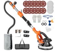 Protmex Ponceuse Girafe - 1000W Ponceuse Girafe Aspirante avec éclairage LED 6 vitesses Variables 800-2200RPM 15 Disques de Ponçage Poignée Pliable Extensible Girafe Ponceuse pour Mur et Plafond