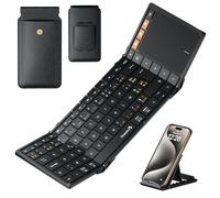 ProtoArc Clavier Bluetooth Pliable AZERTY Portable avec Pavé Tactile pour Voyage, Clavier iPad pour iOS, Microsoft Surface, Android, Windows Tablette - Noir