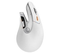 ProtoArc EM11 Pro Souris Ergonomique Verticale avec Défilement Latéral | pour Grandes Mains 19-21.5cm, Bouton Personnalisable, 7200DPI, 2 x Bluetooth + 2,4 G SUB, Rechargeable, Blanc