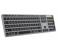 ProtoArc K110-A Clavier sans fil rétroéclairé sans fil pour Mac, clavier Bluetooth pleine taille en aluminium, multi-appareils, profil bas, saisie fluide et silencieuse, rechargeable, pour MacBook Pro