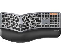 ProtoArc QWERTY Clavier Ergonomique sans Fil rétroéclairé EK01 Plus avec Repose-Poignet, Design divisé, Chargement USB-C, Bluetooth et USB, Compatible avec Windows/Mac/Android-UK Layout