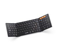 ProtoArc XK01 Clavier Bluetooth Pliable AZERTY avec Pavé Numérique | 105 Touches, 3 Appareils Bluetooth, Rechargeable, Compatible avec Android Windows iOS Téléphone Tablette iPad
