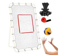 Protoence Filet Volley-Ball,Écran D'Entraînement à Mailles de 3,8 cm,Filet d'Entraînement Volley-Ball Cadre 22,6 m 28 Cordons Élastiques - pour Baseball Football Hockey Tennis Intérieur