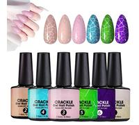 Protoence Vernis Gel Craquelé | Lampe UV LED Base et Finition Gel pour Ongles Craquelés | Kit Compact pour Fille Copine Soeur Femme