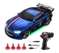 Protoence Voiture Télécommandée Drift 4WD, Voiture De Drift Rc 1/64 avec Contrôleur Ergonomique, VoitureTélécommandée Jouet, avec Lumière LED,Cadeau De Jouet pour Les Enfant De Plus De 8 Ans