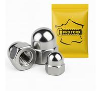 PROTORX Ecrou Borgne M10 : 20 Pcs Visserie Inox A2 pour Vis Boulon Rondelle | Écrous Capuchons Acier Bombee Hexagonal Protection | Anti-Rouille Usage Extérieur - DIN 1587