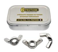PROTORX Ecrou Papillon M8 : Boite 15 Pcs Visserie Inox | Ecrou Ailettes Acier A2 Anti-Rouille Usage Intérieur Extérieur | Boite Rangement Vis