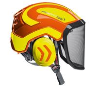 Protos Casque de sécurité intégral arborist - Équipement : visière fine, couleur : orange/jaune