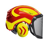 Protos Integral Forest helm, couleur:rot/gelb;Ausstattung:grobes Visier