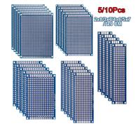 Prototype de carte PCB bleu, cartes de circuit imprimé double face pour projet de soudure de bricolage, 5/10 pièces, 2x8, 3x7, 4x6, 5x7, 7x9cm 3x7 10PCs