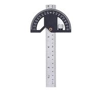 Protracteur d’angle, règle d’angle pour la menuiserie, outil de mesure des bords en bois, rapporteur d’angle multifonctionnel avec bord droit et fonction de traçage pour les (8 pouces)