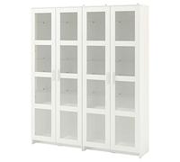 ProTuning BRIMNES Combinaison de rangement avec portes en verre, blanc, 160 x 35 x 190 cm