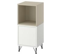 ProTuning EKET Armoire combinée avec pieds, blanc beige/métal noir, 35 x 35 x 80 cm