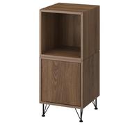 ProTuning EKET Armoire combinée avec pieds, effet noyer/métal noir, 35 x 35 x 80 cm