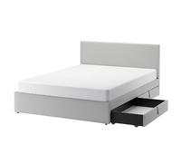 ProTuning GLADSTAD Lit capitonné 4 boîtes de rangement 140 x 200 cm Kabusa gris clair