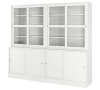 ProTuning HAVSTA Peigne de rangement avec portes coulissantes en verre, blanc, 242 x 47 x 212 cm