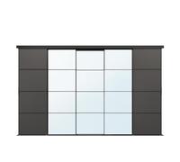 ProTuning Mehamn/Auli/Skytta Combinaison de porte coulissante, noir/gris foncé, verre miroir, 376 x 240 cm